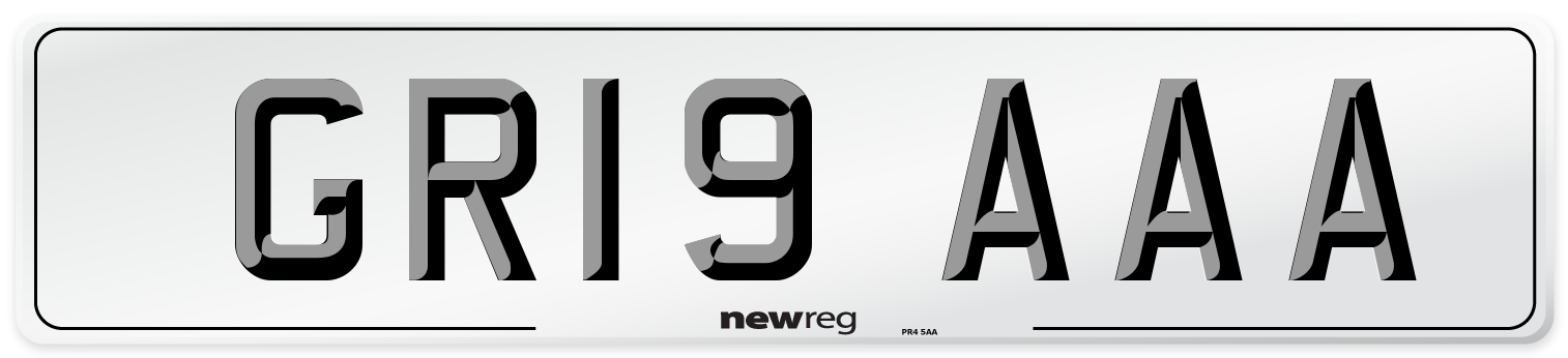 GR19 AAA Number Plate from New Reg